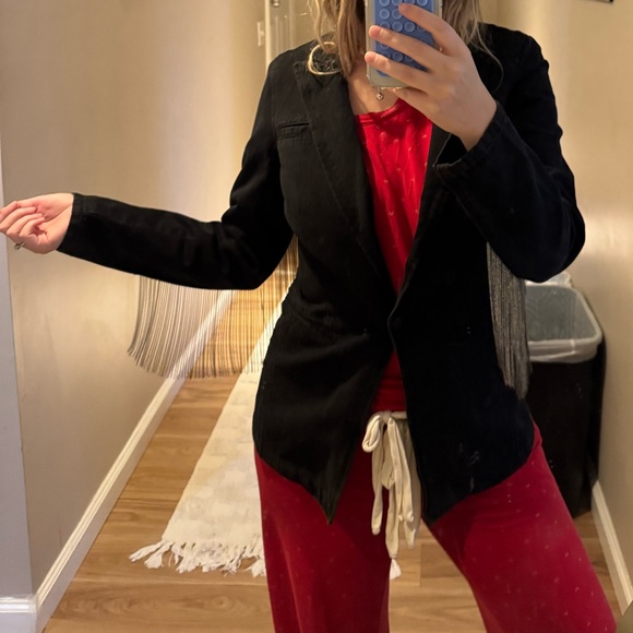 Blue Revival Denim Blazer metal fringe - Picture 2 of 5